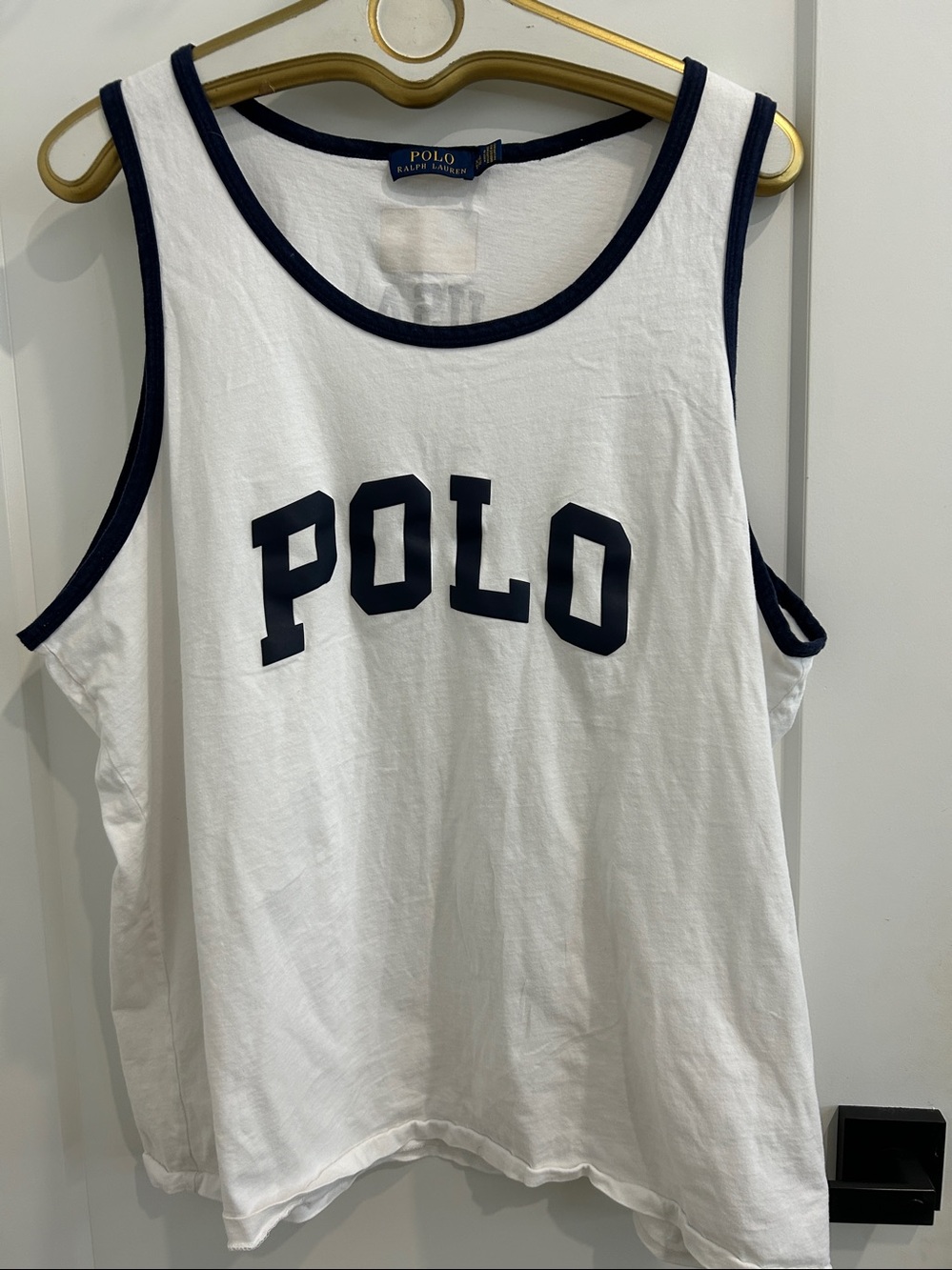90’s Vintage Polo Ralph Lauren Team USA Flag Tank Top Stadium | Size XXL - Picture 8 of 10